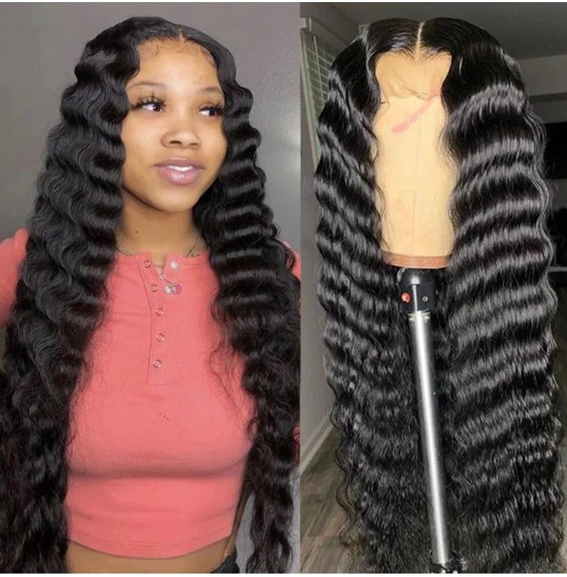 13x4 TRANSPARENT LACE FRONT DEEP WAVE WIG